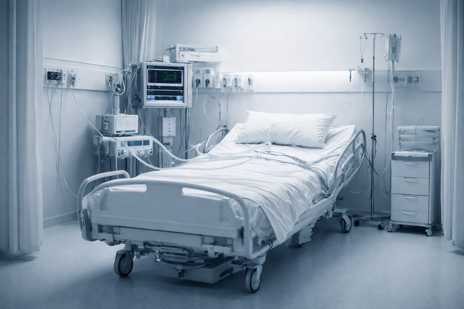 無機質な真っ白い病室