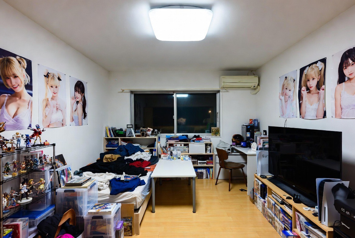 生活感のある男の部屋の内部